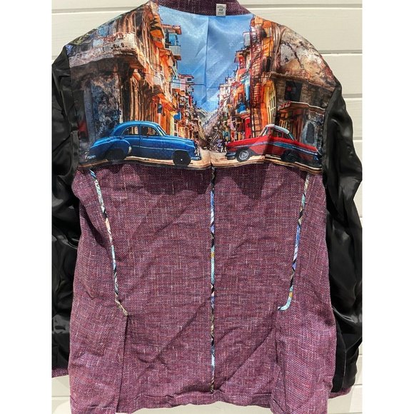 ROBERT GRAHAM Men's 44 Champagne purple Linen Blend Suit sport Coat Tailored Fit - Picture 10 of 16